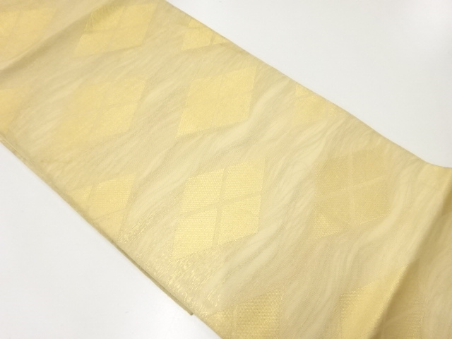 アンティーク　 紗 四ツ割菱模様織出し全通袋帯（材料）